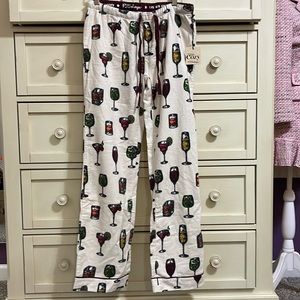 PJ Salvage super cozy XS pajama bottoms NWT - wine print